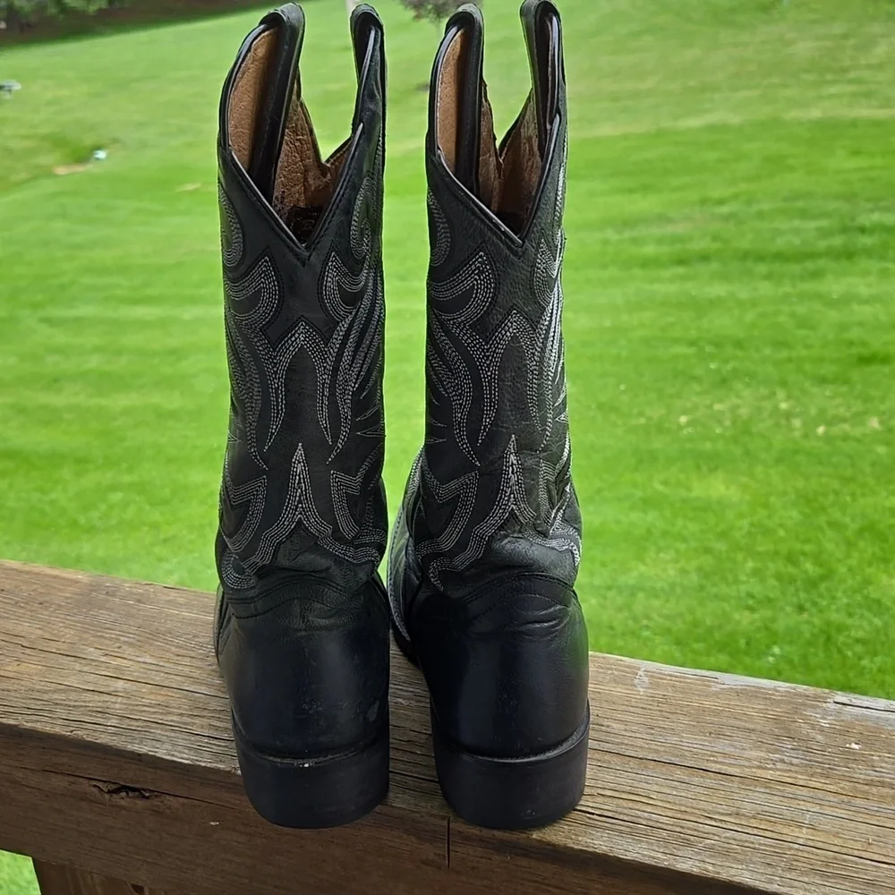 J.B. Dillon Black Womens Genuine Goat Leather Boots 6.5 B - Picture 2 of 8